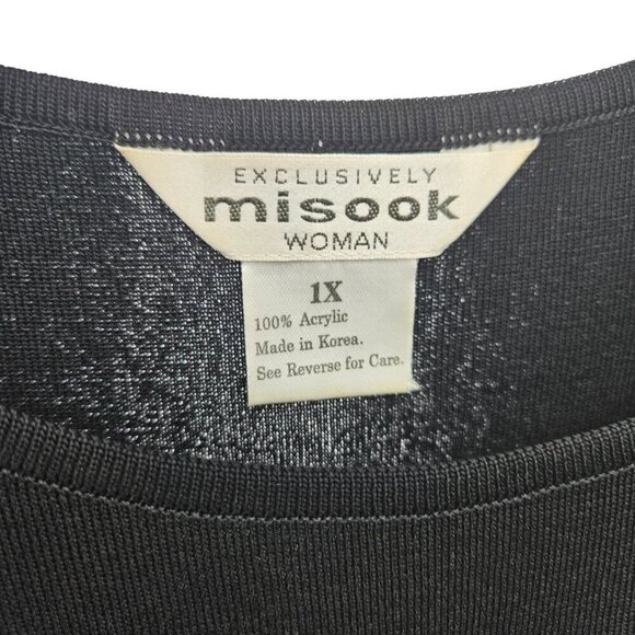 Misook Acrylic Knit Scoop Neck Shell Tank Top Black Women’s Size 1X Minimalist - Picture 5 of 8